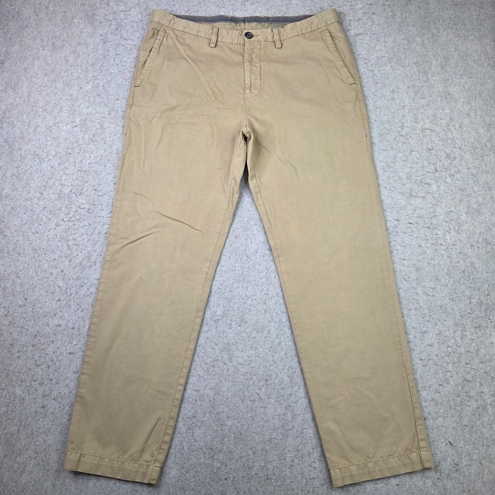 Tommy Bahama Chino Pants Mens 35x30 Khaki Pima Cotton Lightweight Flat Front